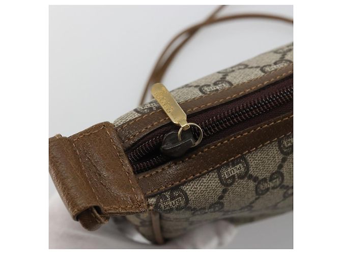 Borsa a Spalla GUCCI GG Plus Supreme PVC Beige Oro Auth ka3460 D'oro - vista 9