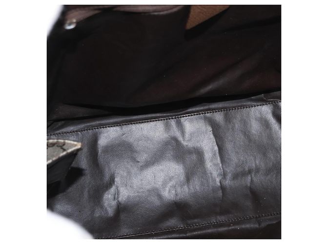 Gucci Borsa a mano GG Supreme in PVC beige e oro Auth BAZ197 D'oro - vista 10