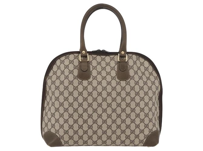 Gucci Borsa a mano GG Supreme in PVC beige e oro Auth BAZ197 D'oro - vista 13