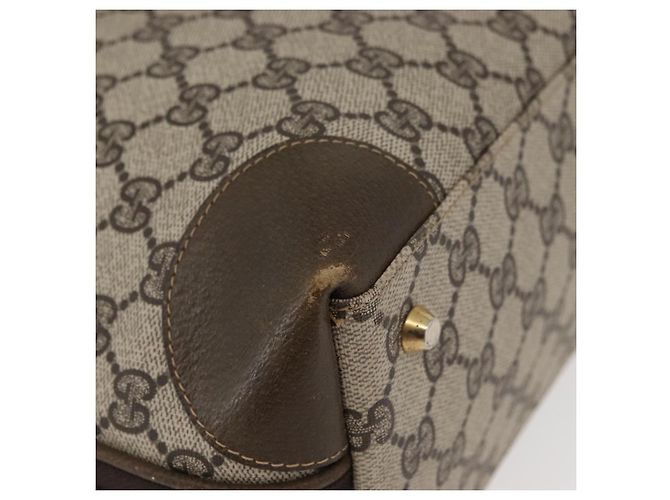 Gucci Borsa a mano GG Supreme in PVC beige e oro Auth BAZ197 D'oro - vista 16