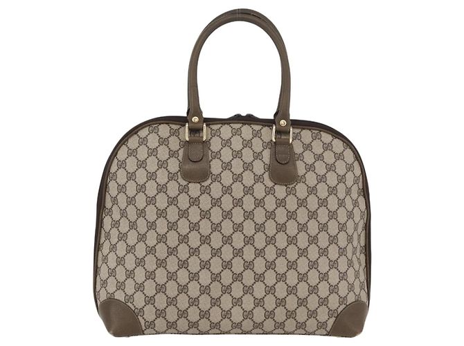 Gucci Borsa a mano GG Supreme in PVC beige e oro Auth BAZ197 D'oro - vista 2
