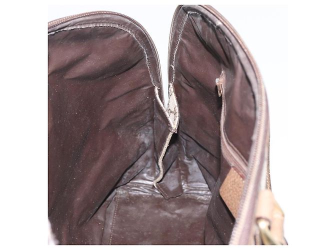 Gucci Borsa a mano GG Supreme in PVC beige e oro Auth BAZ197 D'oro - vista 20