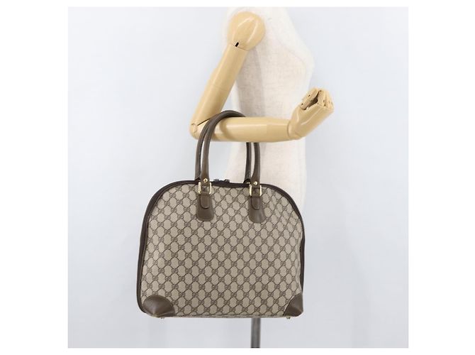 Gucci Borsa a mano GG Supreme in PVC beige e oro Auth BAZ197 D'oro - vista 23