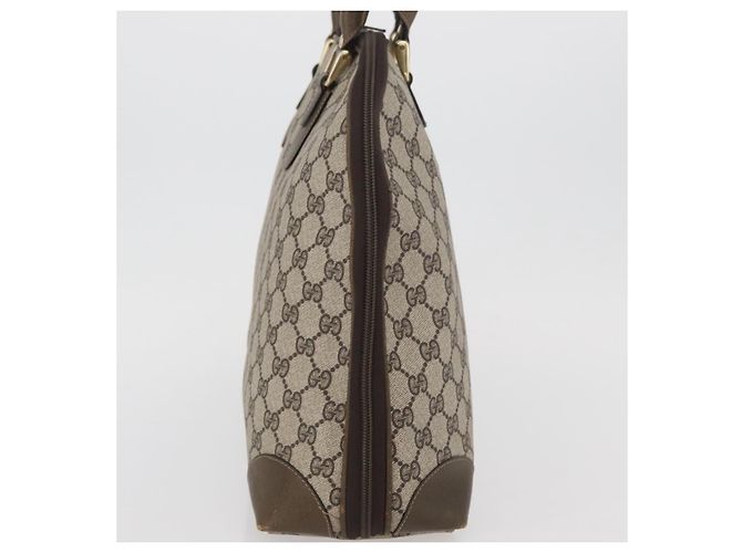 Gucci Borsa a mano GG Supreme in PVC beige e oro Auth BAZ197 D'oro - vista 4