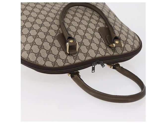 Gucci Borsa a mano GG Supreme in PVC beige e oro Auth BAZ197 D'oro - vista 6