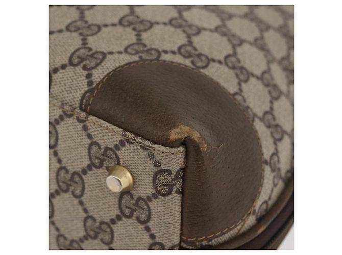 Gucci Borsa a mano GG Supreme in PVC beige e oro Auth BAZ197 D'oro - vista 8
