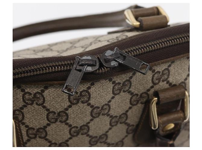 Gucci Borsa a mano GG Supreme in PVC beige e oro Auth BAZ197 D'oro - vista 9