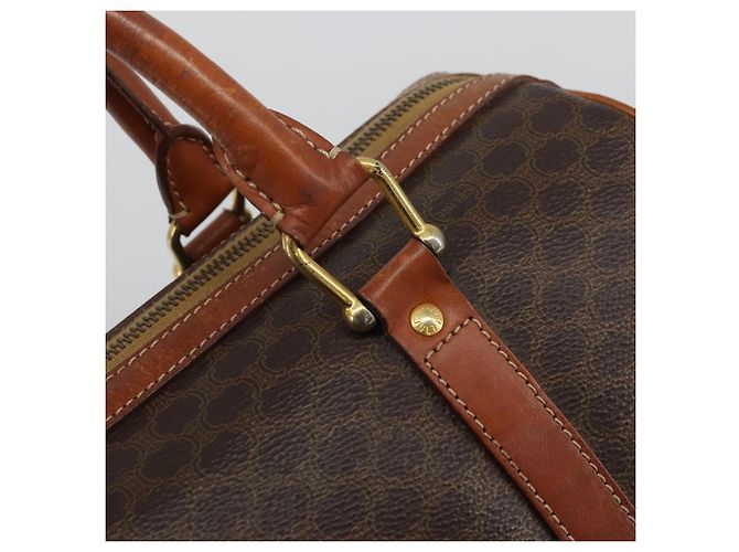 Céline CELINE Macadam Canvas Hand Bag PVC Leather Brown Gold Auth ka3635 Golden - view 10