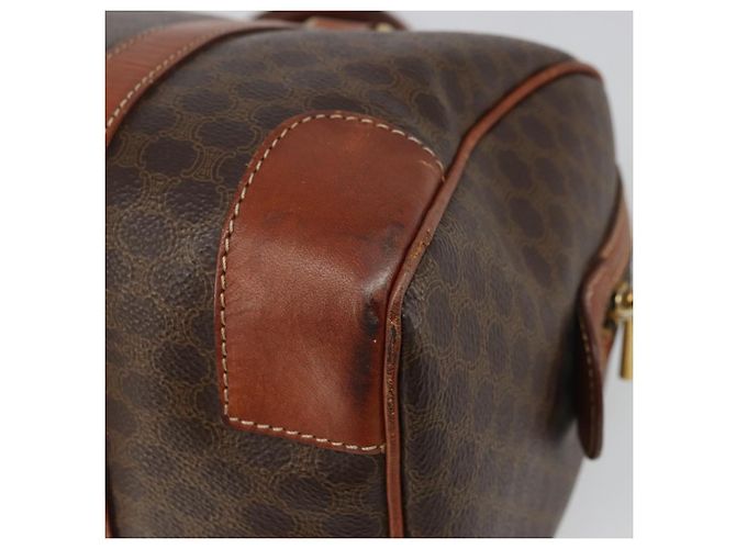 Céline CELINE Macadam Canvas Hand Bag PVC Leather Brown Gold Auth ka3635 Golden - view 15