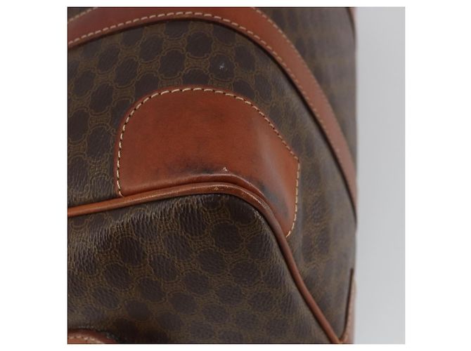 Céline CELINE Macadam Canvas Hand Bag PVC Leather Brown Gold Auth ka3635 Golden - view 16