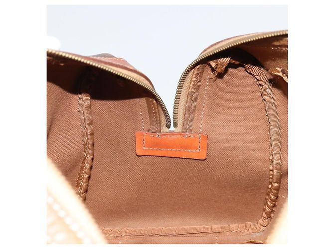 Céline CELINE Macadam Canvas Hand Bag PVC Leather Brown Gold Auth ka3635 Golden - view 19