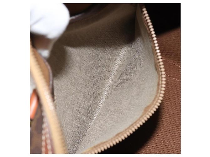 Céline CELINE Macadam Canvas Hand Bag PVC Leather Brown Gold Auth ka3635 Golden - view 21