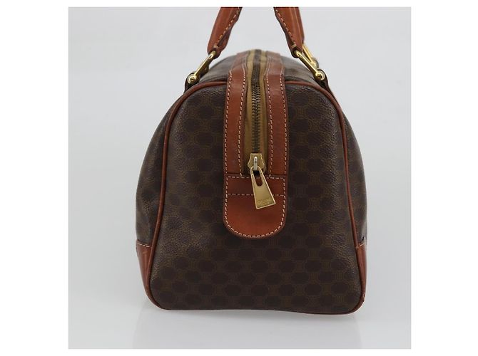 Céline CELINE Macadam Canvas Hand Bag PVC Leather Brown Gold Auth ka3635 Golden - view 3