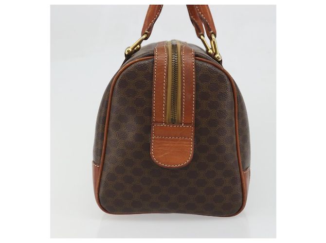 Céline CELINE Macadam Canvas Hand Bag PVC Leather Brown Gold Auth ka3635 Golden - view 4