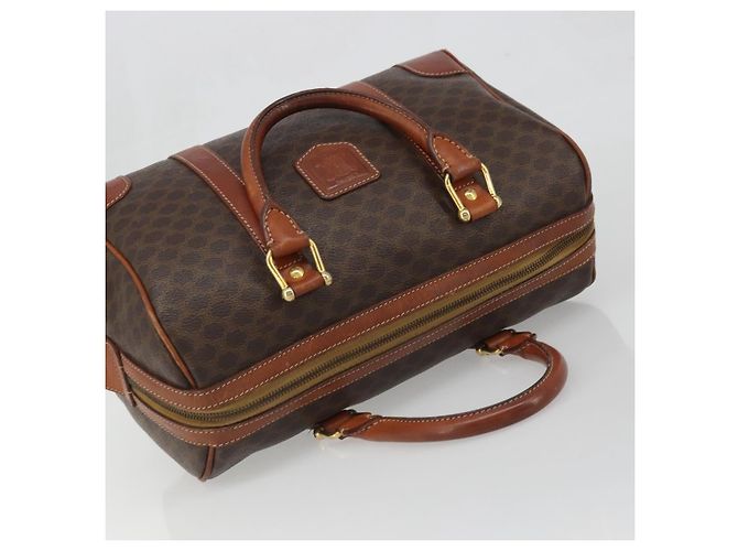 Céline CELINE Macadam Canvas Hand Bag PVC Leather Brown Gold Auth ka3635 Golden - view 6