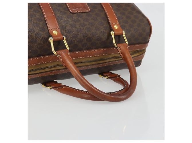 Céline CELINE Macadam Canvas Hand Bag PVC Leather Brown Gold Auth ka3635 Golden - view 7