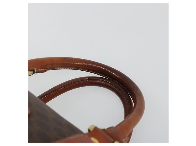 Céline CELINE Macadam Canvas Hand Bag PVC Leather Brown Gold Auth ka3635 Golden - view 8