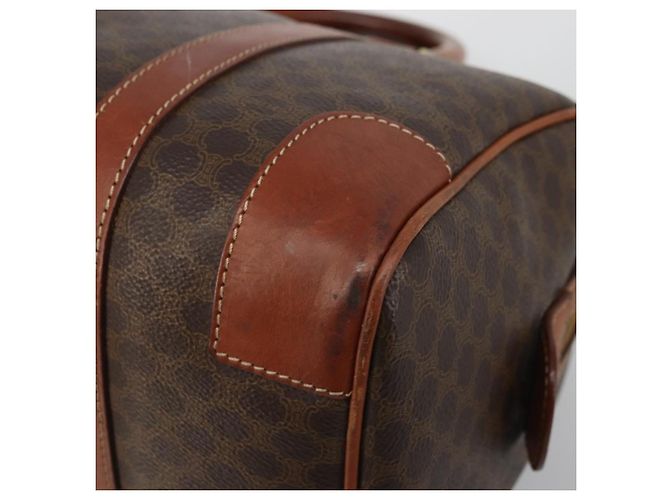 Céline CELINE Macadam Canvas Hand Bag PVC Leather Brown Gold Auth ka3635 Golden - view 9