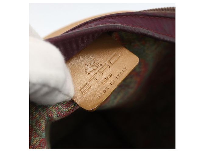 Borsa Tote ETRO in PVC Bordeaux Argento Auth am11145 Bordò - vista 21