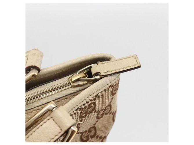 Borsa a mano GG Canvas Gucci Beige Oro 139552 Auth bs34241 D'oro - vista 10