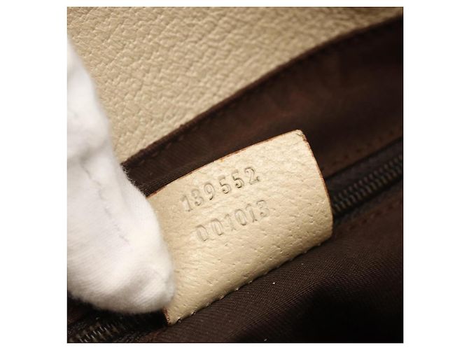 Borsa a mano GG Canvas Gucci Beige Oro 139552 Auth bs34241 D'oro - vista 12