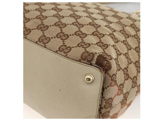 Borsa a mano GG Canvas Gucci Beige Oro 139552 Auth bs34241 D'oro - vista 15