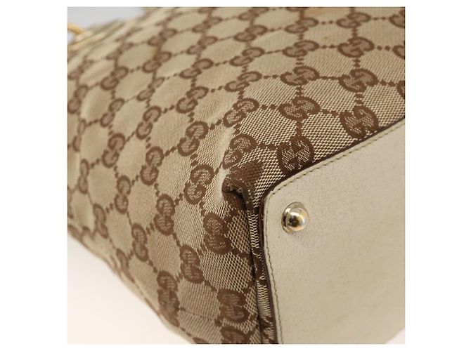 Borsa a mano GG Canvas Gucci Beige Oro 139552 Auth bs34241 D'oro - vista 16