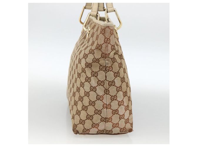 Borsa a mano GG Canvas Gucci Beige Oro 139552 Auth bs34241 D'oro - vista 3
