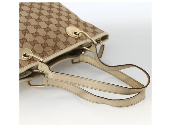 Borsa a mano GG Canvas Gucci Beige Oro 139552 Auth bs34241 D'oro - vista 7