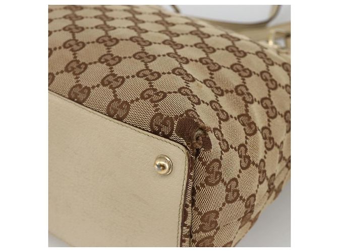 Borsa a mano GG Canvas Gucci Beige Oro 139552 Auth bs34241 D'oro - vista 9