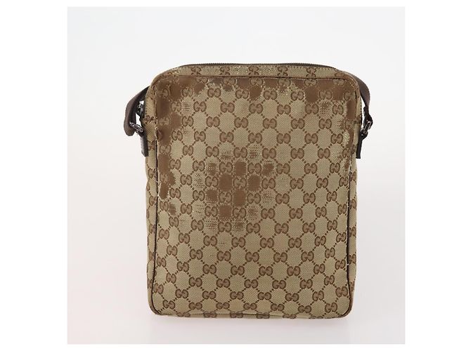 Borsa a Spalla in Tela GG Gucci in Pelle 3 Pezzi Nero Beige Auth bs34147 - vista 10