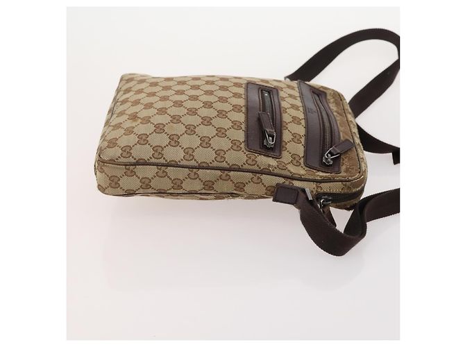 Borsa a Spalla in Tela GG Gucci in Pelle 3 Pezzi Nero Beige Auth bs34147 - vista 11
