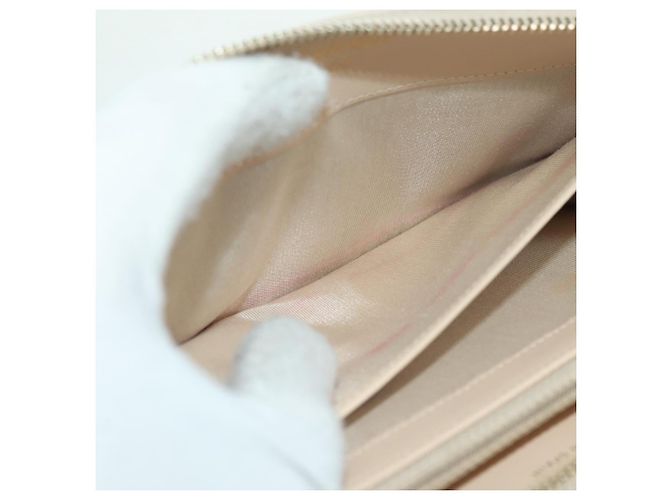 CHANEL Langer Geldbeutel Lammleder Beige Gold CC Auth 167178SAM Golden - Ansicht 20