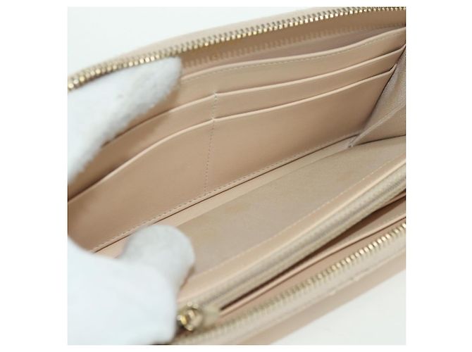 CHANEL Langer Geldbeutel Lammleder Beige Gold CC Auth 167178SAM Golden - Ansicht 21