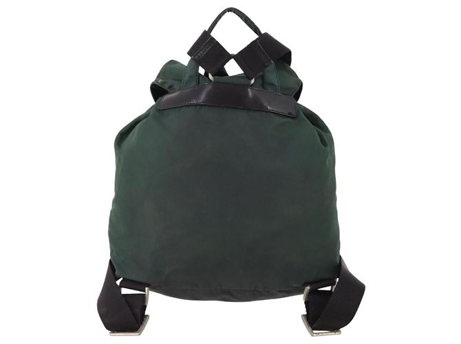 Zaino PRADA in nylon verde argento Auth YKZ295 - vista 2