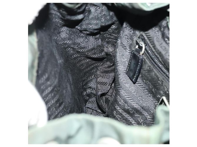 Zaino PRADA in nylon verde argento Auth YKZ295 - vista 24