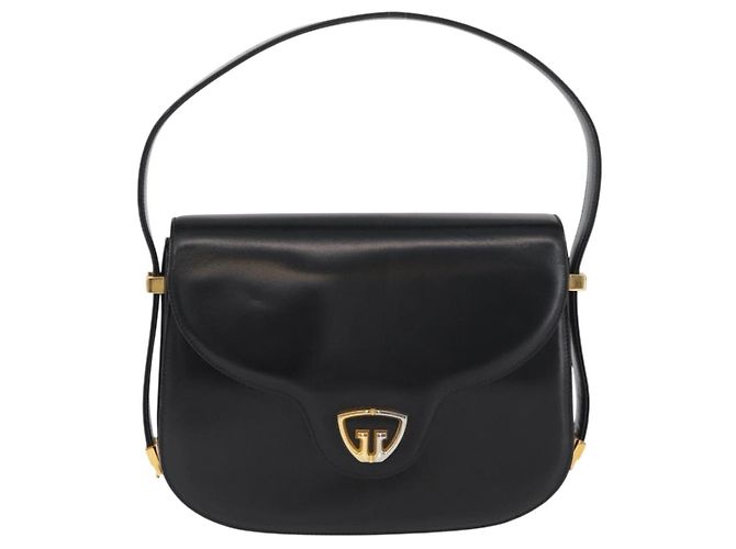 Borsa a mano GUCCI in pelle nera e oro Auth BAZ009 Nero D'oro - vista 13