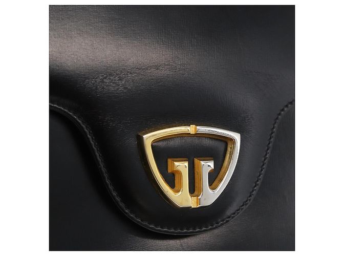 Borsa a mano GUCCI in pelle nera e oro Auth BAZ009 Nero D'oro - vista 17