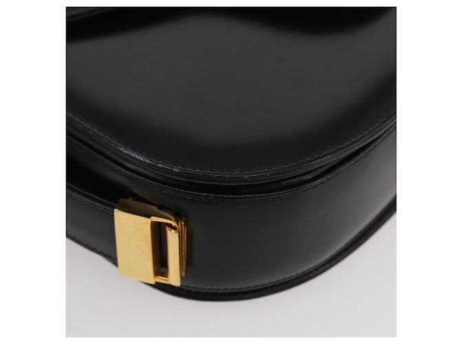 Borsa a mano GUCCI in pelle nera e oro Auth BAZ009 Nero D'oro - vista 9