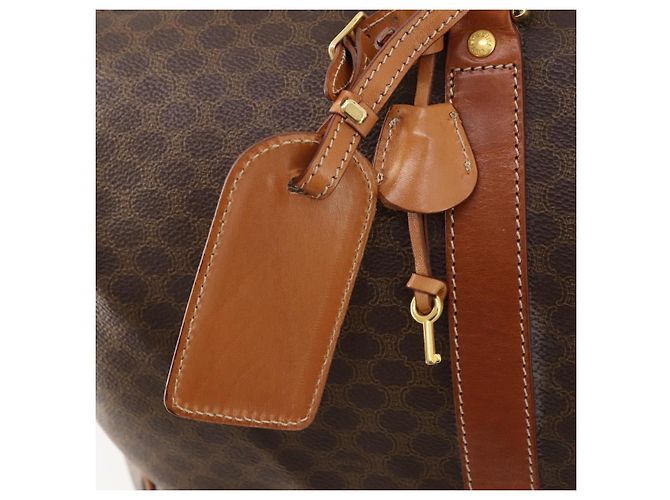 Céline Borsa Boston in tela Macadam CELINE in pelle PVC marrone oro Auth 174501 D'oro - vista 10