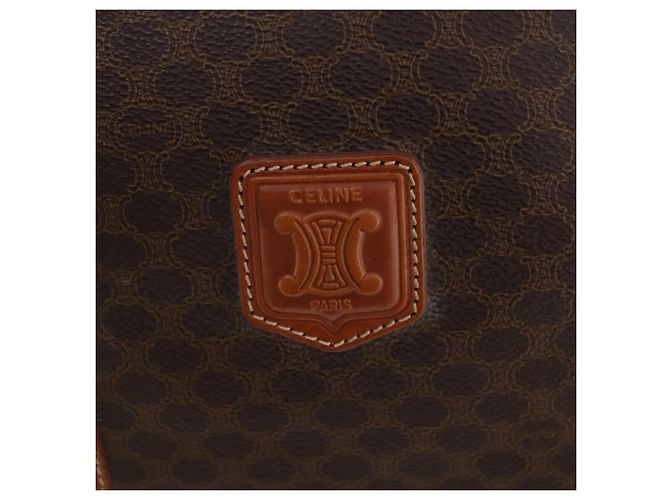 Céline Borsa Boston in tela Macadam CELINE in pelle PVC marrone oro Auth 174501 D'oro - vista 18