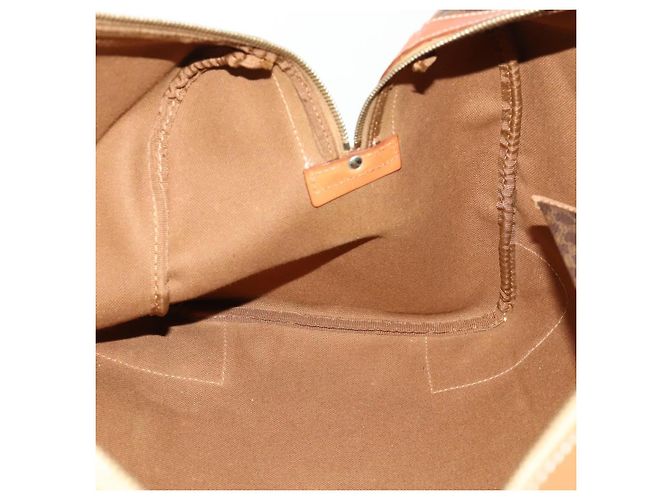Céline Borsa Boston in tela Macadam CELINE in pelle PVC marrone oro Auth 174501 D'oro - vista 21