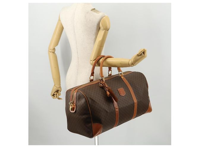 Céline Borsa Boston in tela Macadam CELINE in pelle PVC marrone oro Auth 174501 D'oro - vista 25