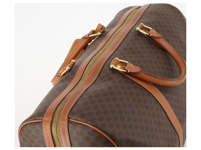 Céline Borsa Boston in tela Macadam CELINE in pelle PVC marrone oro Auth 174501 D'oro - vista 6