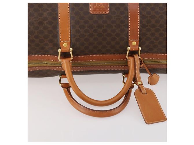 Céline Borsa Boston in tela Macadam CELINE in pelle PVC marrone oro Auth 174501 D'oro - vista 7