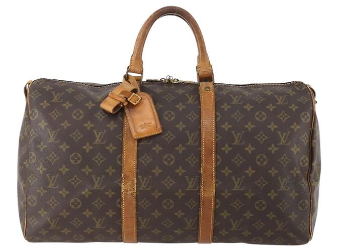 LOUIS VUITTON Bolsa Boston Monogram Keepall 50 M41426 Auth LV LNZ775 Monograma - vista 13