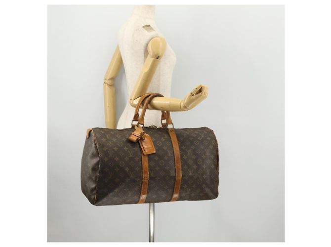 LOUIS VUITTON Bolsa Boston Monogram Keepall 50 M41426 Auth LV LNZ775 Monograma - vista 25