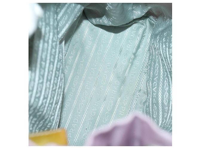 Zaino PRADA in nylon rosa argento Auth YKZ194 - vista 10