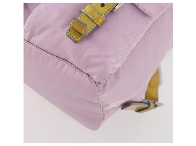 Zaino PRADA in nylon rosa argento Auth YKZ194 - vista 17