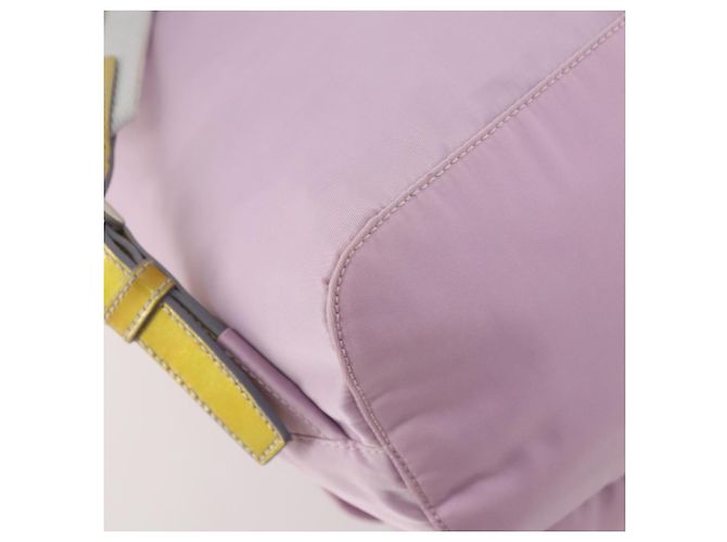 Zaino PRADA in nylon rosa argento Auth YKZ194 - vista 20